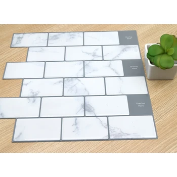 

5pcs/bag 3D Wall Subway Brick Kitchen Tiles Stickers Vinyl Home Decor Kitchen Self Adhesive Wallpaper Peel and Stick Waterproof