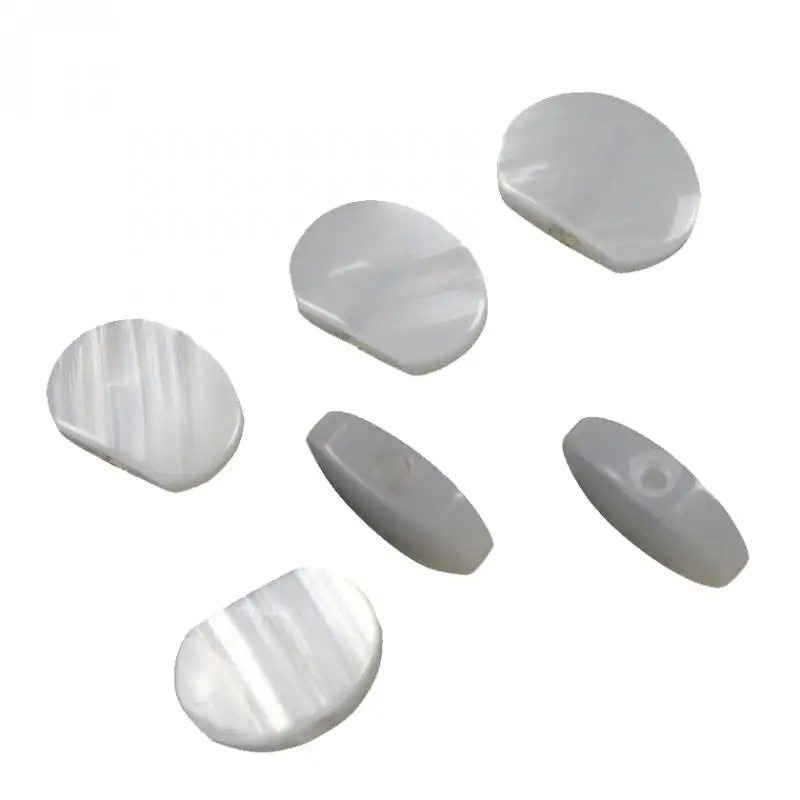 6pcs Universal Acrylic White Guitar Tuner Machine Head Oval Buttons Replacement