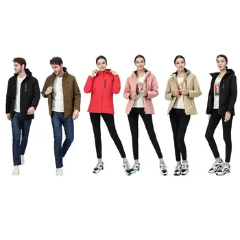 

Women Men Winter USB Heating Jacket Waterproof Windproof Reflective Hooded Coat