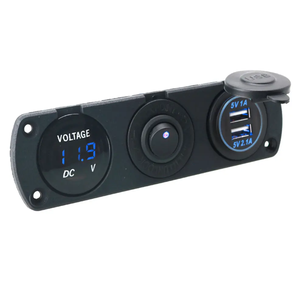Автомобильное зарядное устройство двойной USB Автомобильное зарядное устройство практичное двойное зарядное устройство USB зарядное устройство для автомобиля ABS 5V Поворотный - Название цвета: Blue