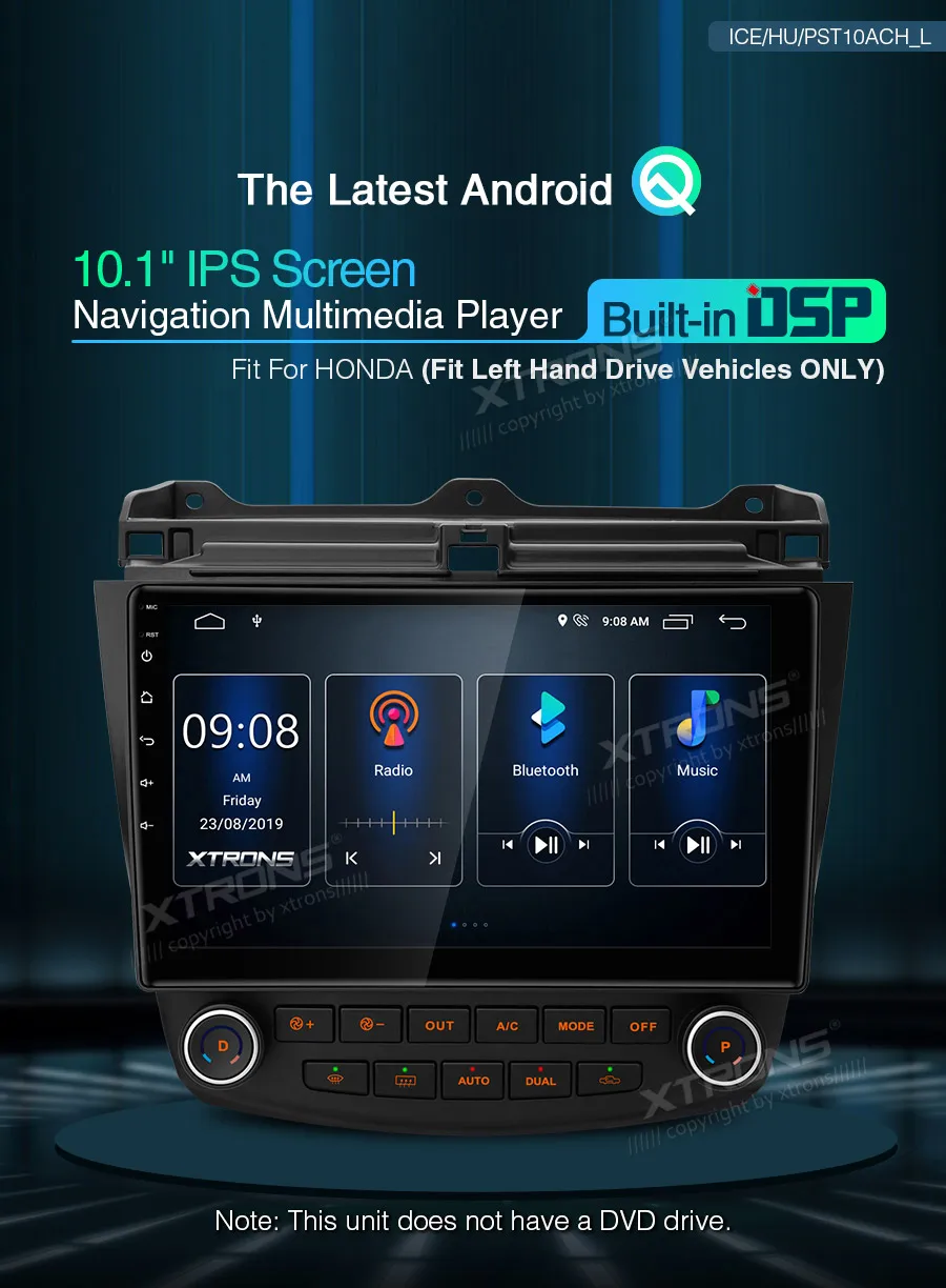10," Android 10,0 Q OS автомобильный мультимедийный gps радио для Honda Accord 2002-2007(Левый руль) с углом обзора 178 ° ips экран