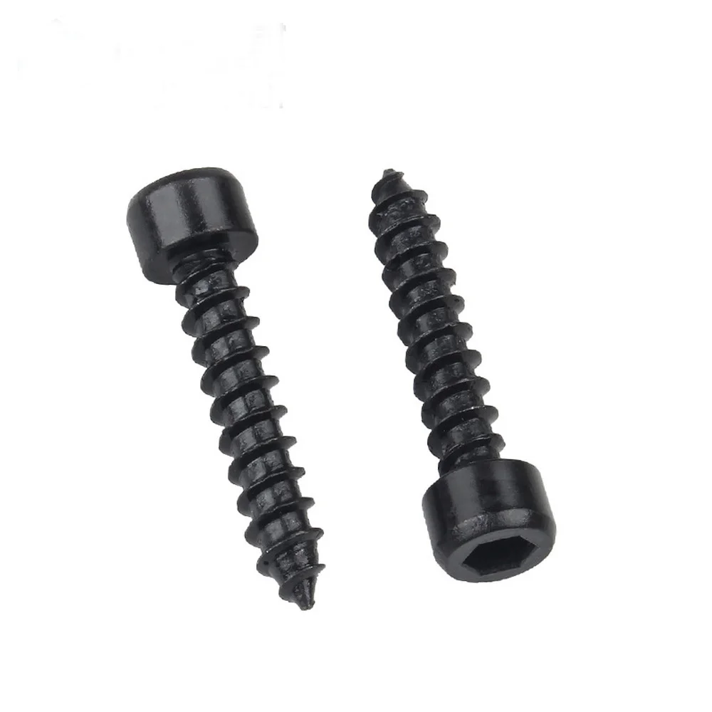10pcs/lot  M2 M2.6 M3 M3.5 M4 M5 M6 Hex Hexagon Socket Cap Head Self Tapping Screw 8.8 Grade Black Carbon Steel Allen Head Screw