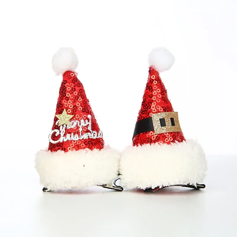 Christmas Decorations Christmas Children's Hat Tray No Shiny Hair Clips Dropshipping christmas decoration for home#20