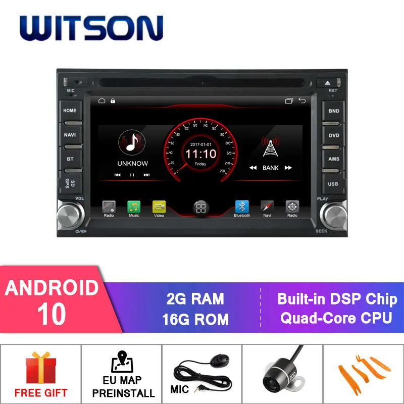WITSON Android 10 0 2 Гб ОЗУ 16 флэш-радио для BUniversal двойной Din DVD-плеер GPS + DAB OBD TPMS DVR