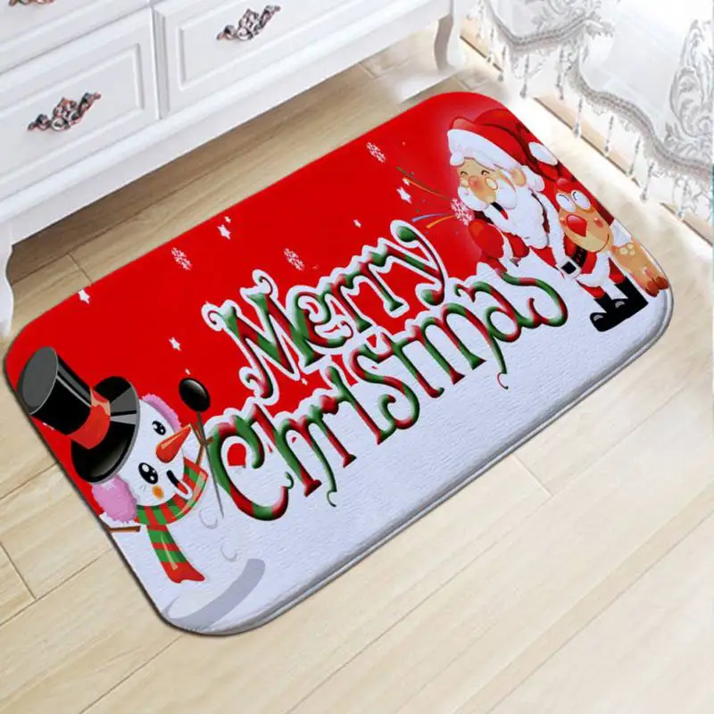Рождественский фланелевый ковер, Рождественский Декоративный Напольный коврик, коврик для дома, ванной комнаты, новогодний декор для Navidad - Цвет: F