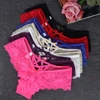 Transparent Lace Panties Amazing Women Sexy G-string Lingerie Female Elastic Bandage T-back Thong Sheer Lace Flowers Underwear 5