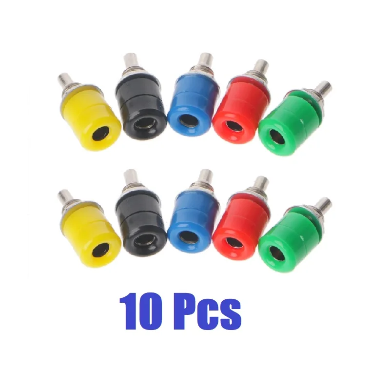 

10 Pcs 4mm Female Banana Plug Socket Connector Binding Post Amplifier Terminal