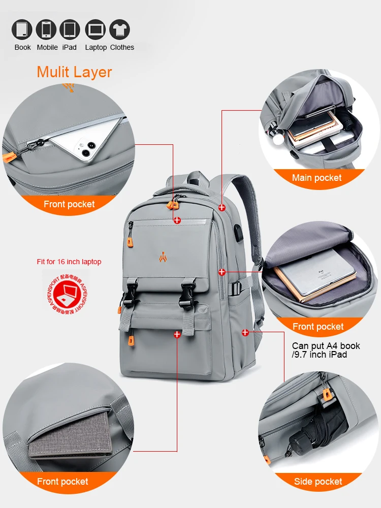 Mochila de viaje de gran capacidad para hombre, morral para estudiantes universitarios de 2021 pulgadas, la moda, para ordenador portátil, tendencia escolar, 15,6 - AliExpress