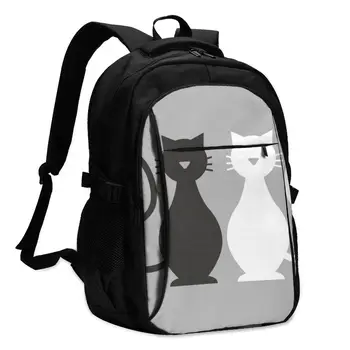 

Hot USB Charging Laptop Women's Backpack For Teenage Students Girls School Backpack Funny Cats Travel Bagpack