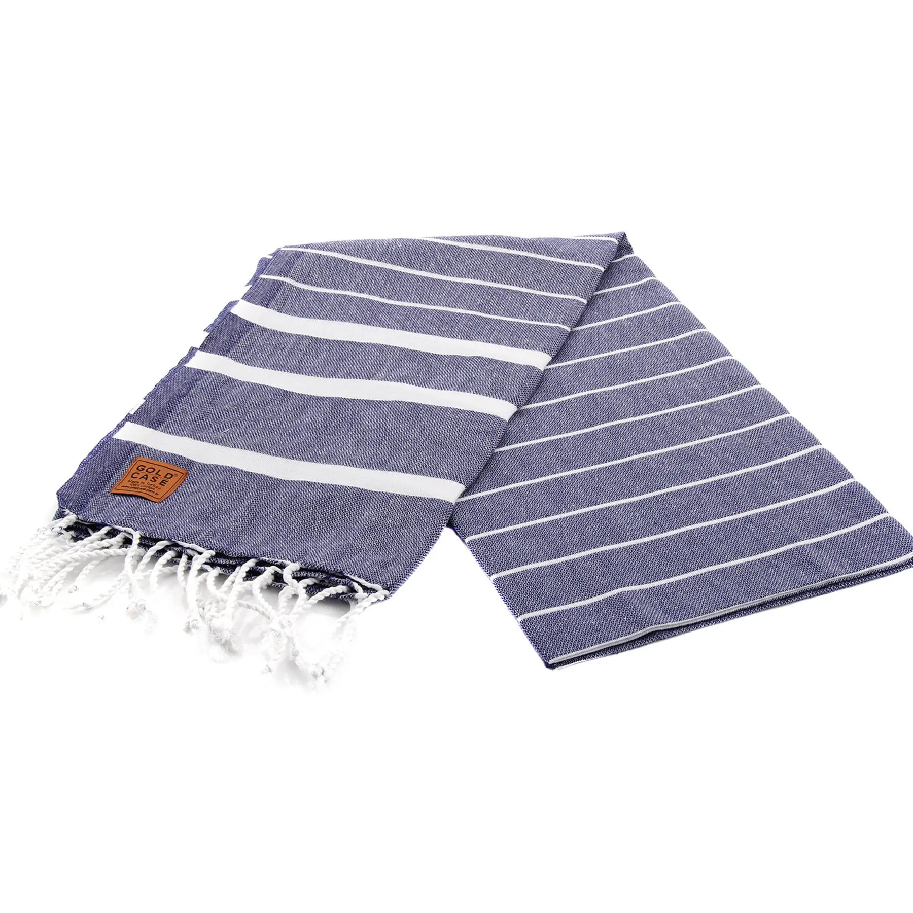 

Gold Case Basic Group 100% Cotton Multi-Purpose Peshtemal Towel for Bath Hammam Beach 100 x 180 cm - Lara Navy Blue