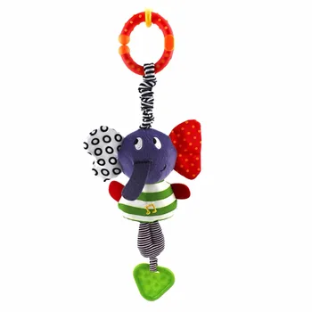 

2019 New Christmas Music Elephant Lathe Rattles Hang Baby Kids Dolls Educational Toys Teether hanging bed hanging belt gift