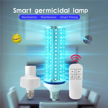 

E27 60W UV Germicidal Lamp 110V-277V Led UVC Light Bulb Remote Control Sterilizer Killing Mite Light Bulb