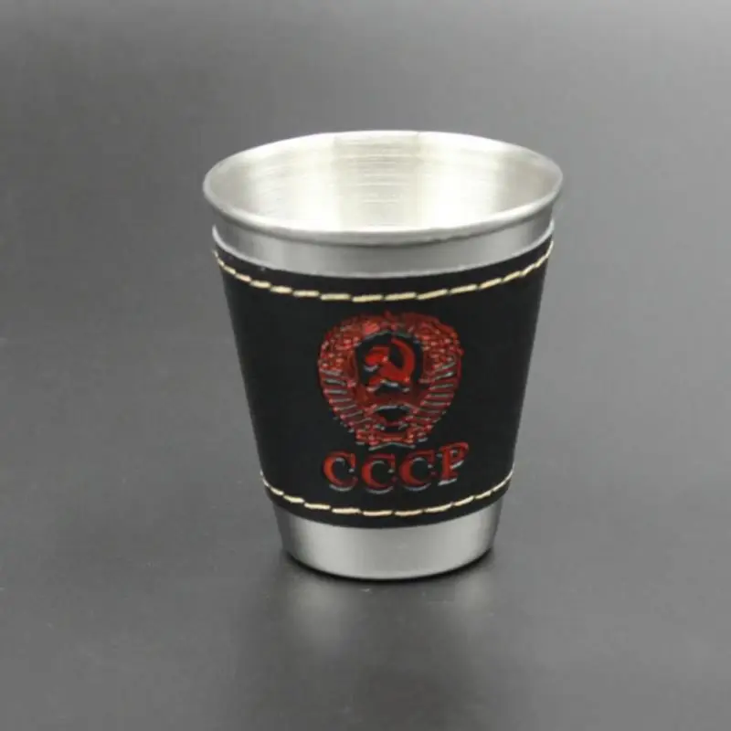 Stainless Steel Alcohol Hip Flasks Whiskey Wine Bottle Funnel Cups Bottle Kits Cccp Engraving Alcohol Container Tools AXIR
