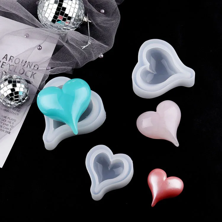 Clear Love Heart Shape Silicone Resin Liquid Mold New Crystal Cake Molds DIY Candle Making Tool Heart Soap Mold