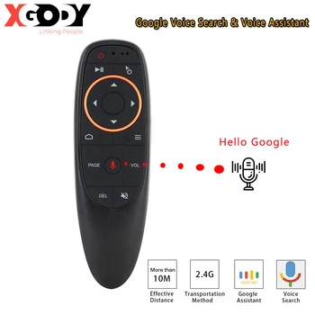 

XGODY G10 Voice Remote Control 2.4G Wireless Air Mouse Microphone Gyroscope IR Learning for Android tv box TX6S H96 X10 mAX