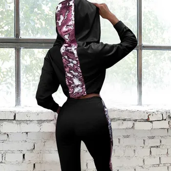 

Women Summer Loose Simple Long Sleeve Snake Print Stitching Hat Collar Tops Casual Slim Pants 2PC Suit