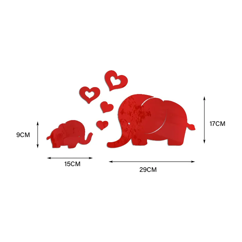 

Two Elephants Mirror Background Wall Stickers TV Wall Stickers Three-dimensional Decorative Home Accessories 2019 New