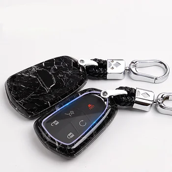 

ABS Car Key Case Cover Holder For Cadillac Escalade ESV XTS ATS SRX 6BT CT6 ATS-L XT5 BLS Keychain Ring Car Styling Accessories