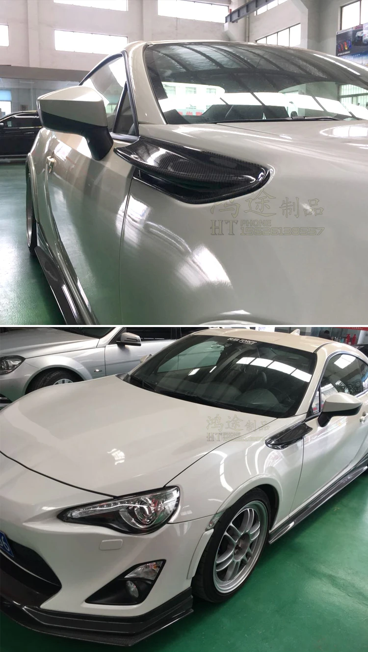 Подходит для TOYOTA GT86 Subaru BRZ, углепластик лист нашивка в виде номерного знака листовая пластина декоративный спойлер из углеволокна