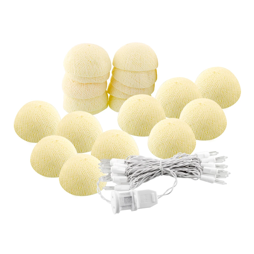 Cotton Ball Lights 20 Ball Decor Christmas Home&Amp; Garden LED String Light Ivory White 3 M 220V Cotton Decoration Wedding