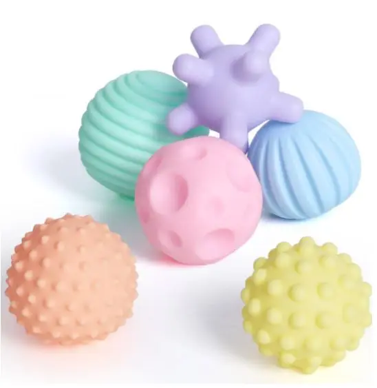 Детские игрушки ручной захватывающий мяч текстурированный мульти мяч детские тактильные ощущения игрушка для касания и массажа Мягкий Мяч обучающая игрушка - Цвет: 6PCS