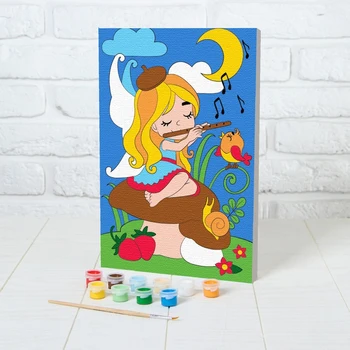 

Painting on canvas School of talents "Fairy with a Flute" 20x30 cm 4798421