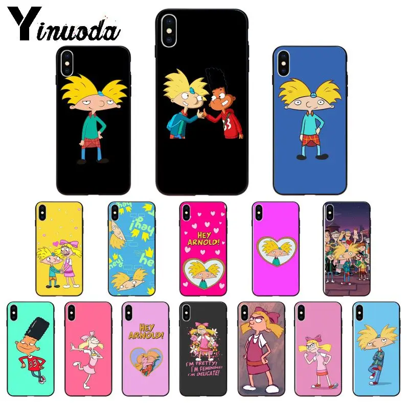 

Yinuoda Hey Arnold TPU Silicone Soft black Phone Case for iPhone 5 5Sx 6 7 7plus 8 8Plus X XS MAX XR