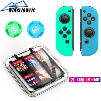 

For Nintendo Nintend Switch NS Joy-Con Silicone Protective Cover + Thumbstick Grips Joystick Caps + Game Memory Card Case