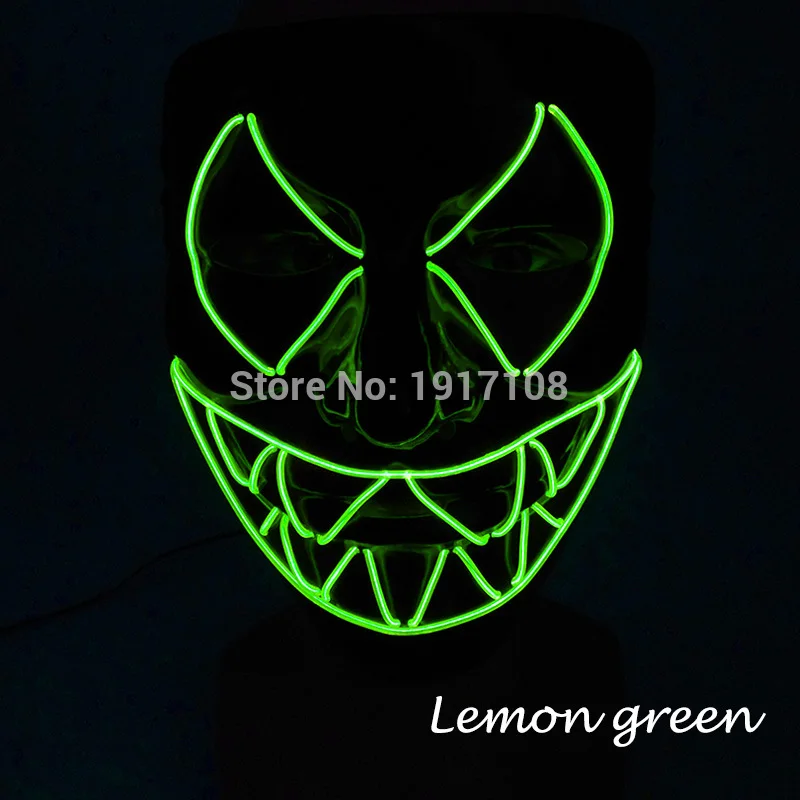 mask 16 Горячая мода EL Wire светящаяся ужасная Маска Новинка светодиодный сверкающая маска светящиеся Вечерние Маски для Хэллоуина страшные вечерние украшение для костюмированного представления - Цвет: mask 16