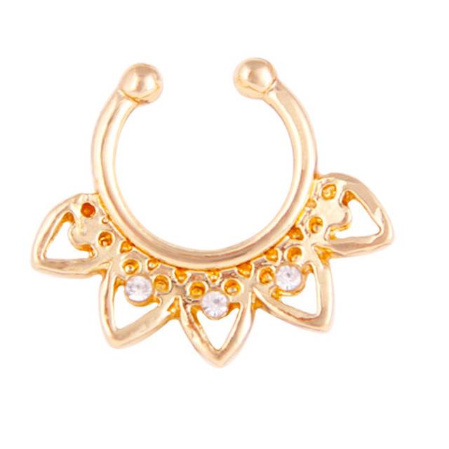Stainless Steel Fake Nose Ring Septum Piercing Cheater Clip On Non Piercing Nose Ring Fake Septum Jewelry Faux Percing Nez