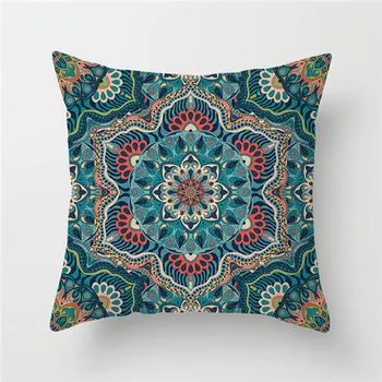 

Fuwatacchi Geometric Pattern Pillow Case Mandala Flower Printed Cushion Cover for Home Sofa Chair Decorative Pillowcases 45*45cm