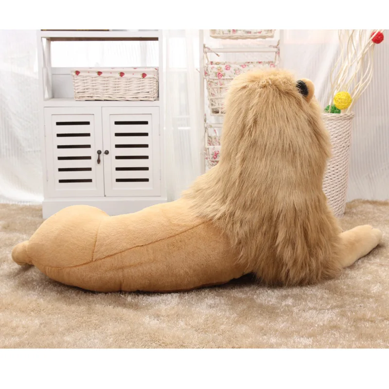 110 см большая классная лежа льва Подушка живой Имитация животных Модель Дети крепление домашнее украшение вещи плюшевые куклы детские игрушки подарок
