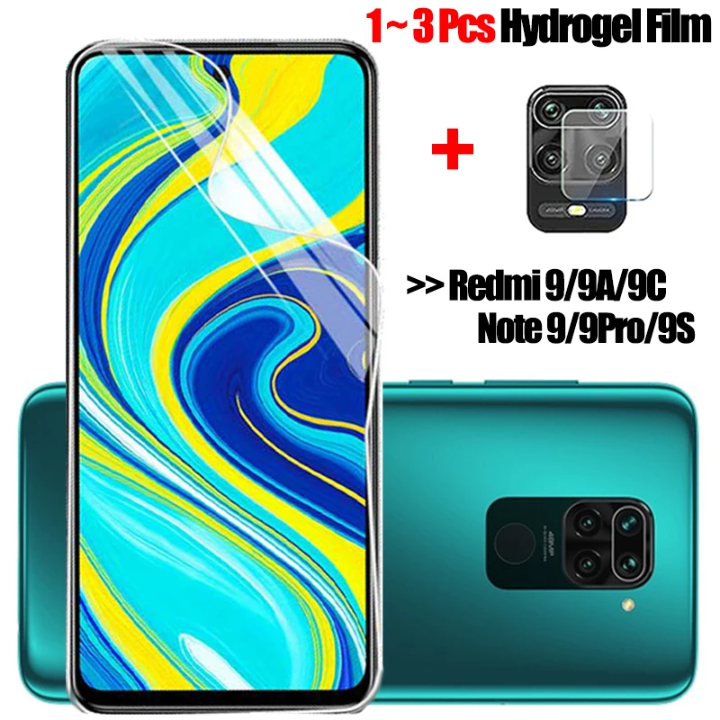 1-3 pcs, hydrogel film for redmi note 9pro soft glass redmi9 9c note 9 pro screen protector redmi 9 s note9s xiaomi redmi 9a