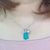 Sanlan Wire wrapped sea glass necklace with cards Beach Lover Gift 1