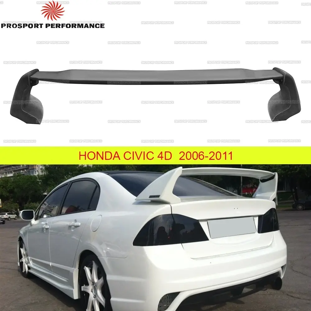 Спойлер Mugen Style трехсоставной для Honda Civic 4D 2006-2011 ABS пластик тюниг стайлинг декор |