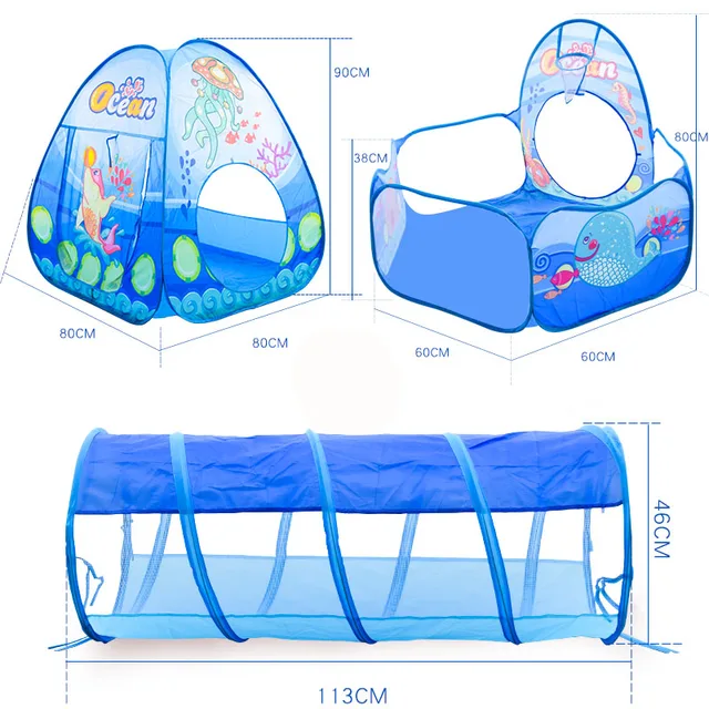 3 In 1 Children Ball Pit Baby Ballon Playpen Portable Kids Tent Ball Pool with Crawling Tunnel Kid Basketball Pool Ballenbak 6