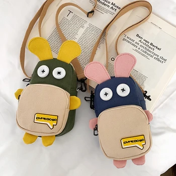 

Cute Cartoon Canvas Phone Bags Women Shoulder Bag Small Patchwork Crossbody Messenger Bags Personality Coin Purses Female 2020