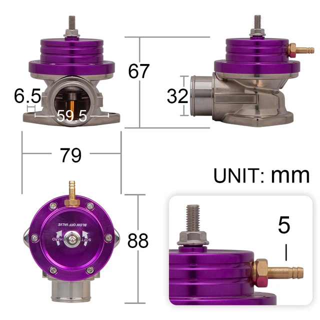 BOV - Kit De Válvula De Soplado Turbo Con Construcción De Aleación De