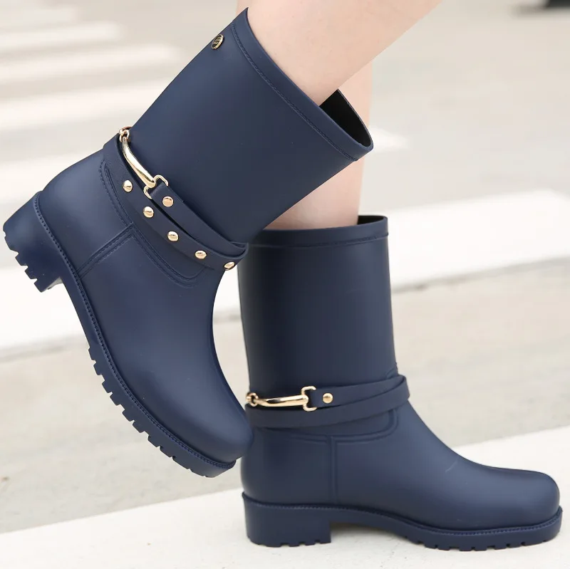 

Women Rain Boots Transparent Waterproof Colorful Spring Autumn Shoes Rain Boot Woman Ankle Boots Large size 2020