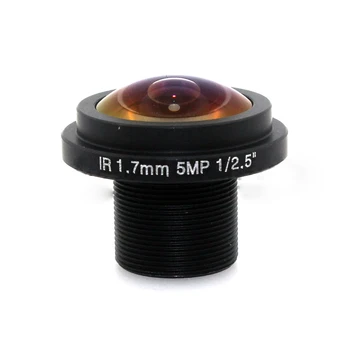 HD CCTV IP 카메라용 어안 렌즈, M12 마운트, 1/2 인치 F2.0, 180 도 광각 파노라마 CCTV 렌즈, 1.7mm, 5 메가픽셀
