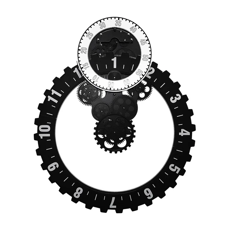 

Home Electronic Clock Large Wall Clock Gear Watch Retro Living Room Wall Clocks Home Decor Creative Circular Mechanical SC045
