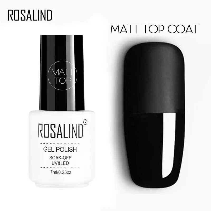 ROSALIND гель-кракле лак для ногтей расширение цветная основа лака для ногтей Гибридный маникюрный набор для УФ полупостоянного основы верхнее покрытие - Цвет: RCMATT