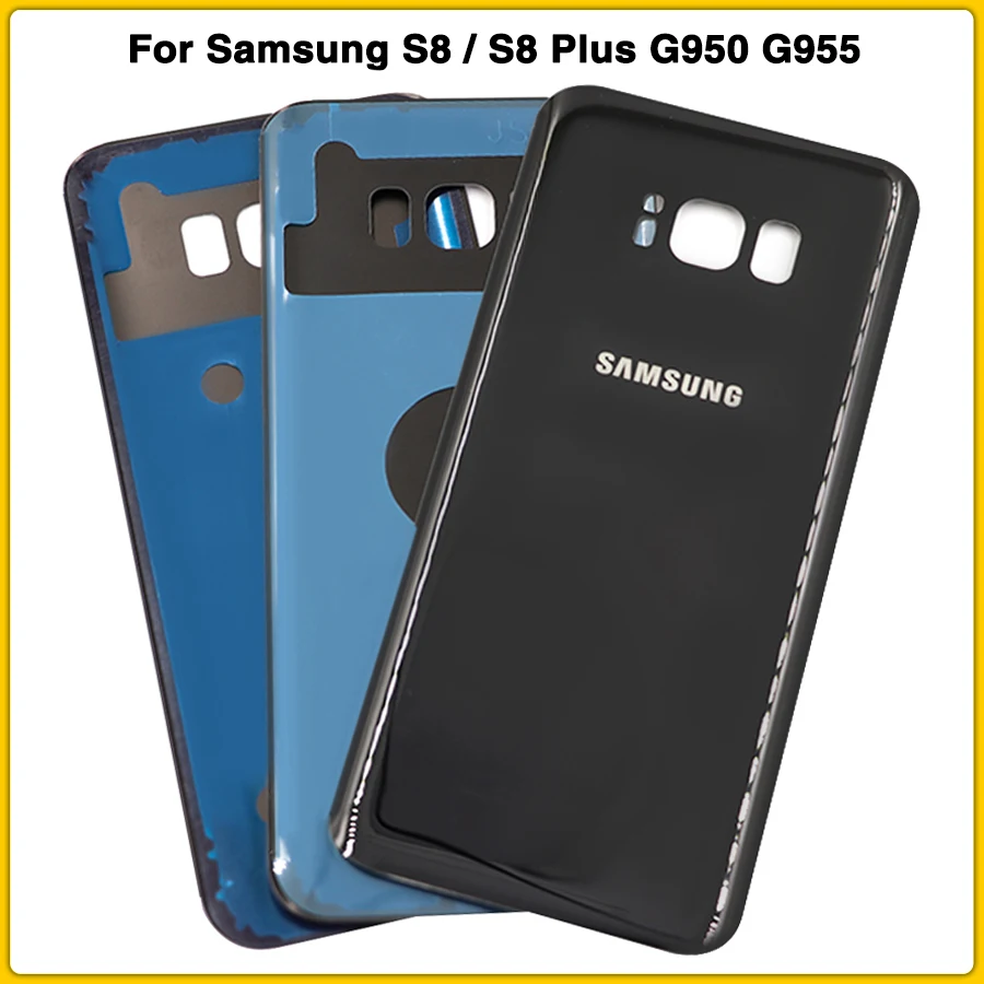 Чехол для задней панели S8 для samsung S8 G950F G950 S8 Plus S8+ G955F задняя крышка для батареи стеклянная крышка корпуса