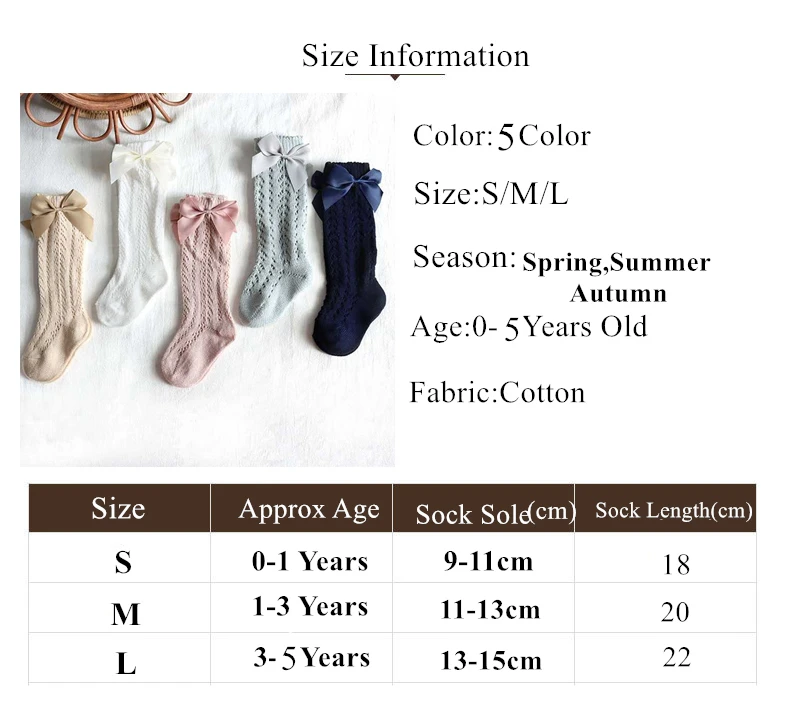 New Summer Baby Socks With Bow Toddlers Girls Long Knee High Sock Soft Cotton Hollow Out Kids Mesh Princess Socks For 0-5Years New Summer Baby Socks With Bow Toddlers Girls Long Knee High Sock Soft Cotton Hollow Out Kids Mesh Princess Socks For 0-5Years
