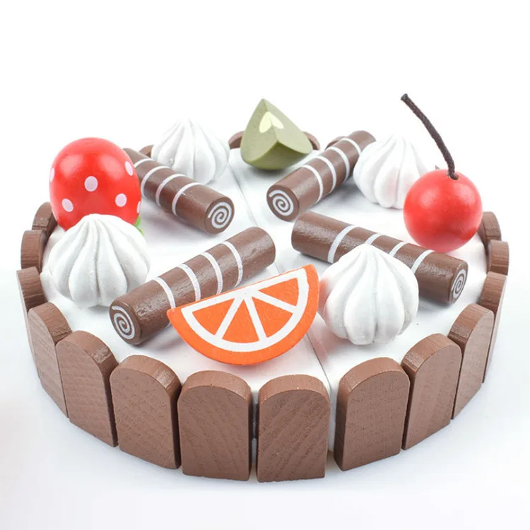 

Wooden Magnetic Cutting Mini Cake Children Slicer Emulate Toy Baby Play House