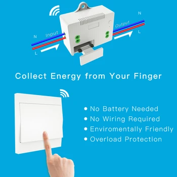 

110-230V Smart Switch Wireless Light Switch and Receiver Kit Self-powered Switch Remote Control Lighting Fixture Home Switch