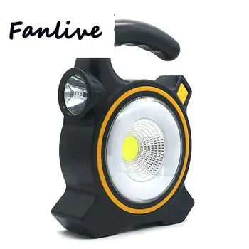 

10pcs Handheld Portable Lantern USB Rechargeable COB LED Solar Flashlight Work Lamp 3 Modes Outdoor Tent Light