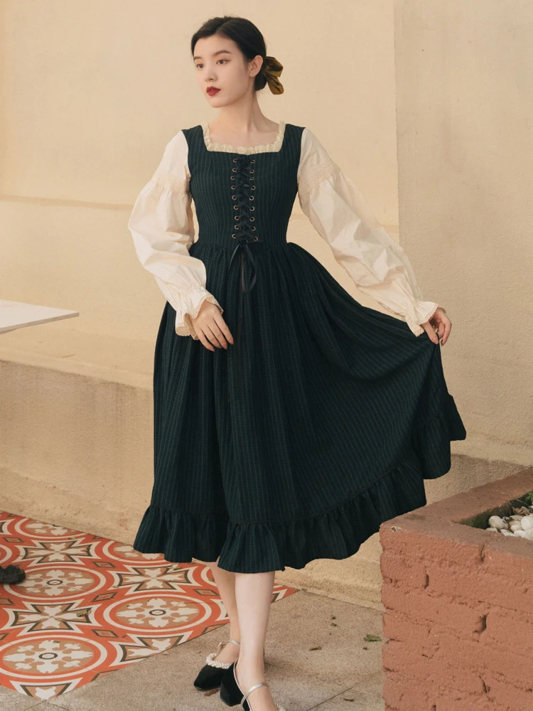 Autumn Cottagecore Plaid Dress Woman Vintage Chic Design Flare Sleeve Bandage Mori Girl Prairie Dresses Faldas Vestido Festa - AliExpress 200000345 Autumn Cottagecore Plaid Dress Woman Vintage Chic Design Flare Sleeve Bandage Mori Girl Prairie Dresses Faldas Vestido Festa - AliExpress 200000345