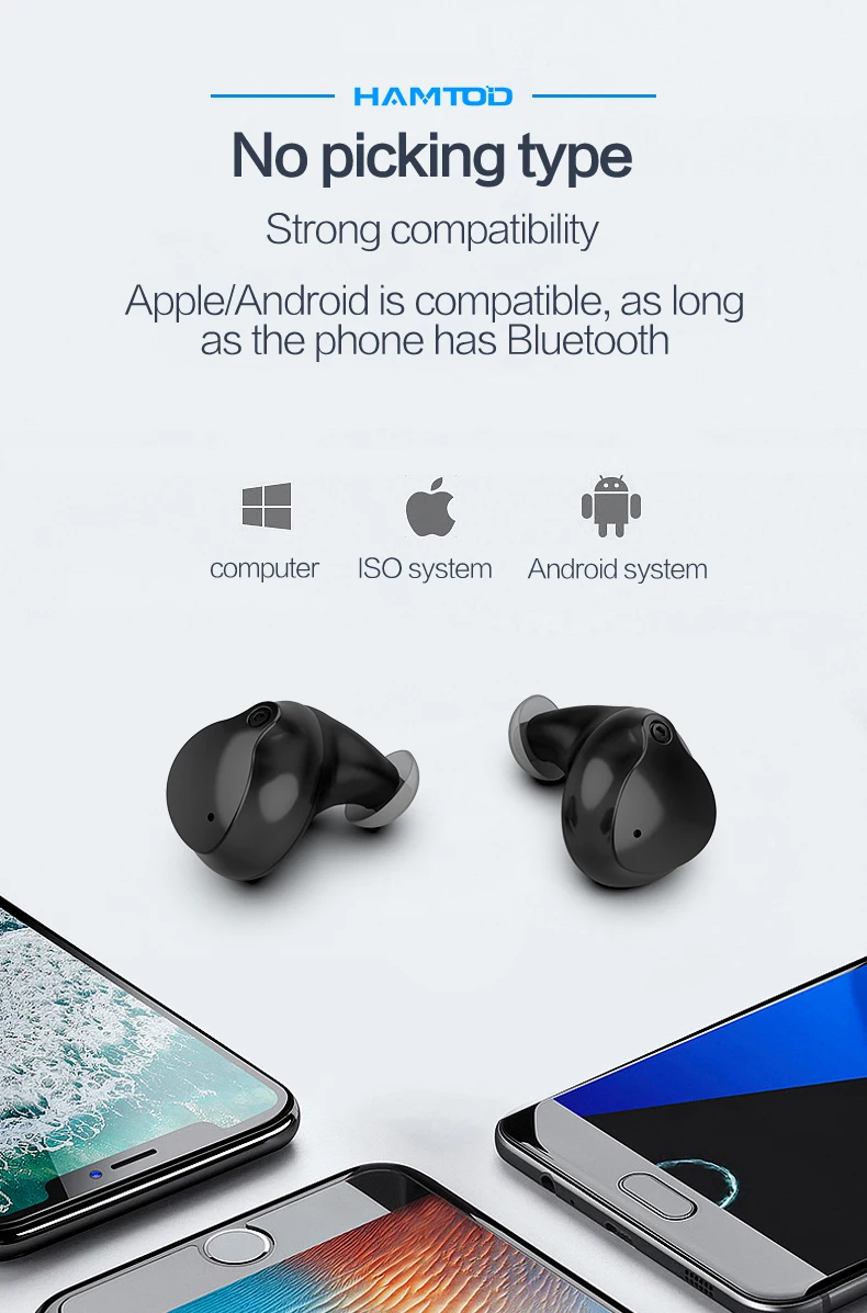 HAMTOD V16 TWS Bluetooth 5,0 наушники Поддержка Siri HD вызов Беспроводной Bluetooth 5,0 с зарядным устройством шумоподавление