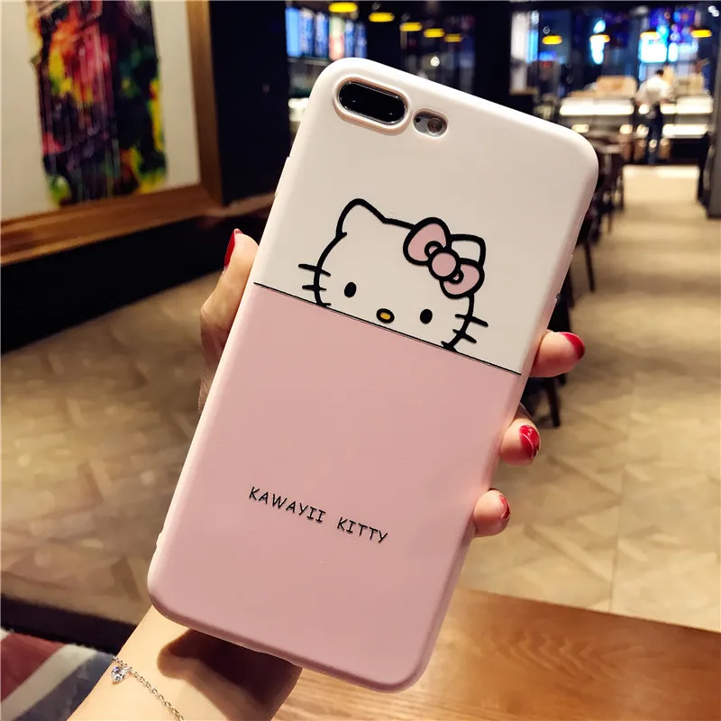 360 милый мягкий чехол с рисунком hello kitty Cat для IPhone XR XS Max X 10 8 7 6 6s Plus+ Передняя пленка из закаленного стекла